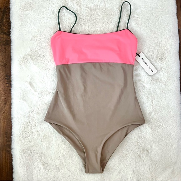 Madewell x Tavik Scarlett Swimsuit Electric Pink and Telloride Stone Sz S NWT - Picture 9 of 13